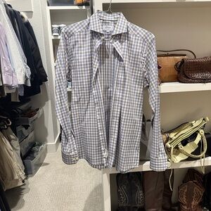 Eton Men's Gingham Shirt Size 16/41 Slim